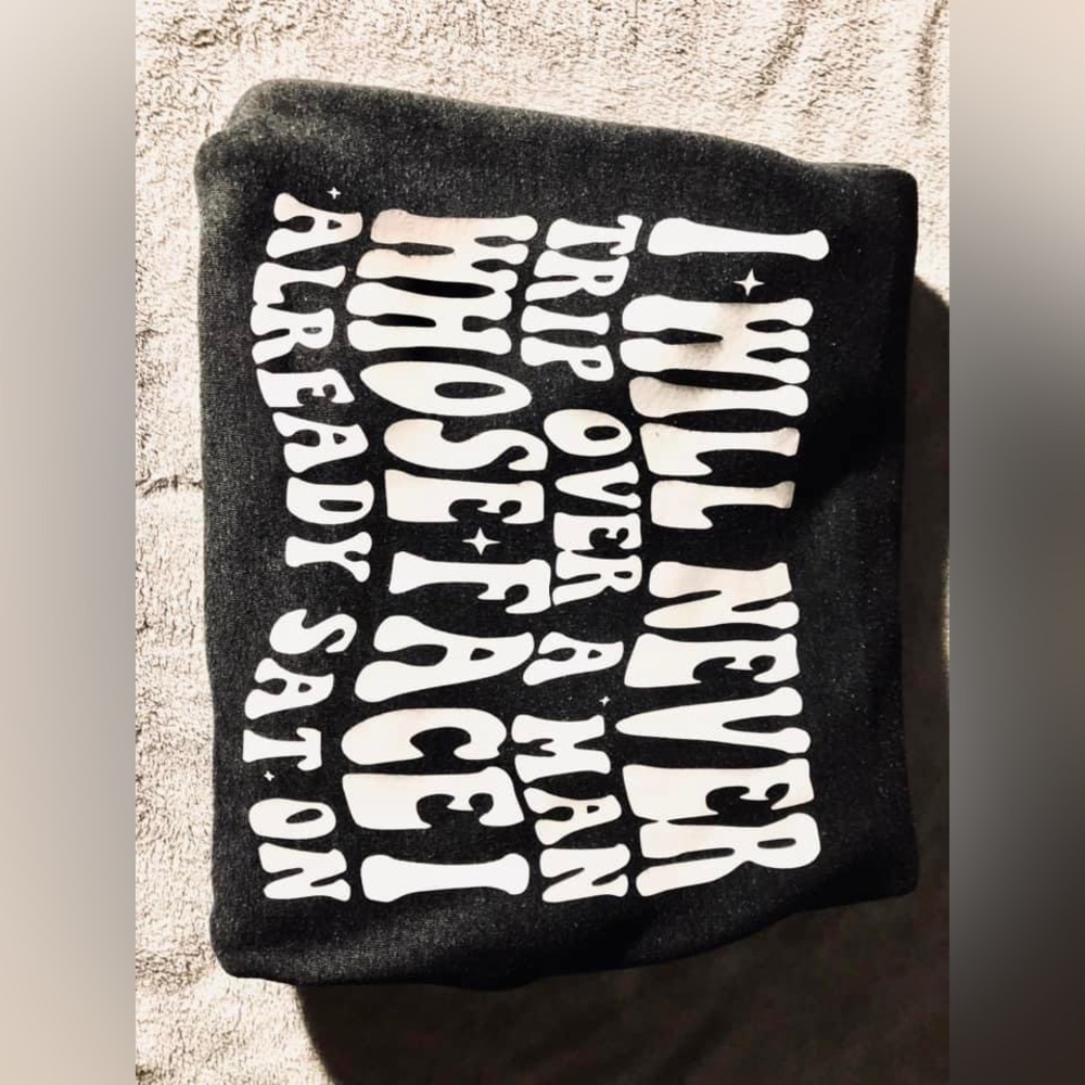 Size small crewneck sweater - retro groovy font designed made personally by me!